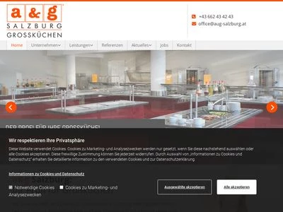 Website von a&g Salzburg Vertriebsgesellschaft mbH