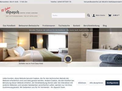Website von Dietrich Paul Schmits Textilgroßhandel GmbH
