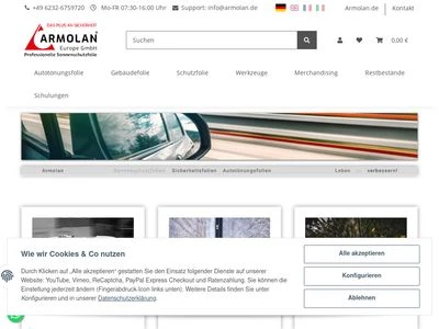 Website von Armolan Europe GmbH