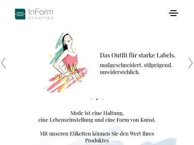 Website von InForm Etiketten GmbH & Co. KG