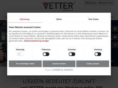 Website von VETTER Umformtechnik GmbH