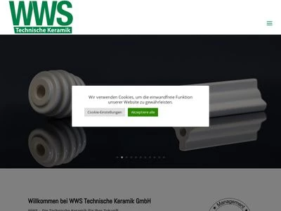 Website von WWS Technische Keramik GmbH