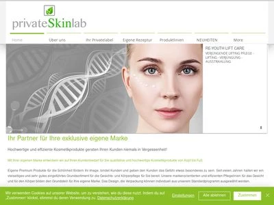 Website von Privateskinlab ReCos Cosmetics GmbH