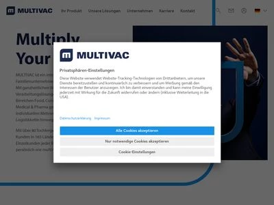 Website von MULTIVAC Sepp Haggenmüller SE & Co. KG
