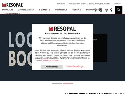 Website von Resopal GmbH