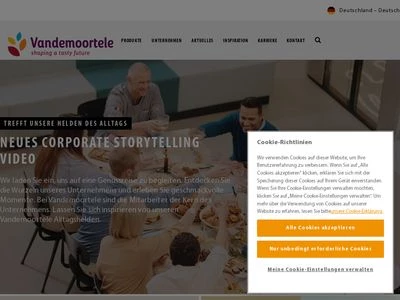 Website von Vandemoortele Deutschland GmbH