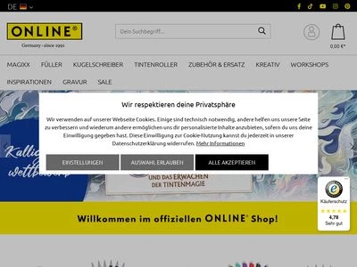Website von ONLINE Schreibgeräte GmbH