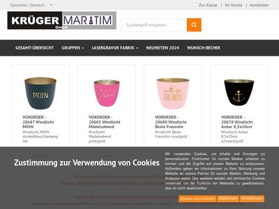 Website von Krüger Maritim GmbH