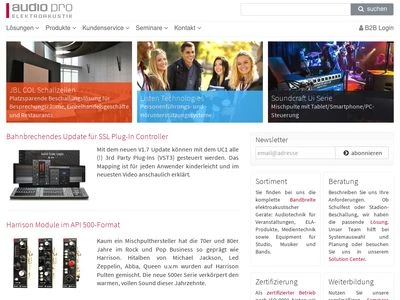 Website von Audio Pro Heilbronn Elektroakustik GmbH