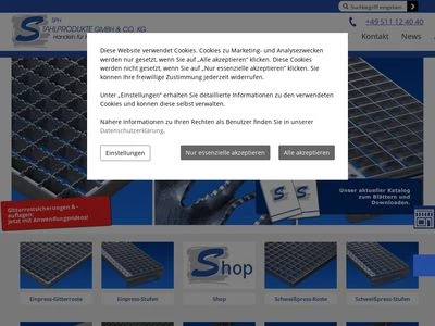 Website von SPH Stahlprodukte GmbH & Co KG