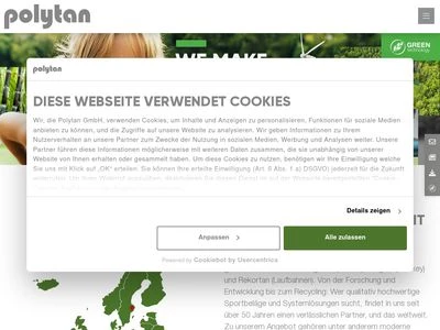 Website von Polytan GmbH