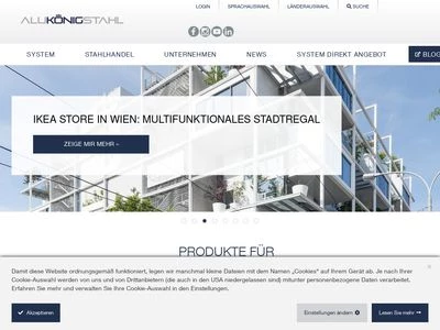 Website von ALUKÖNIGSTAHL GmbH