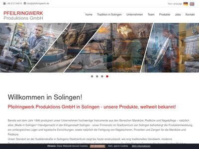 Website von Pfeilringwerk Produktions GmbH