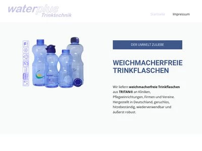 Website von waterplus Trinktechnik