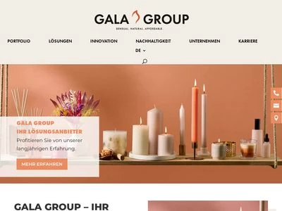 Website von Gala-Kerzen GmbH