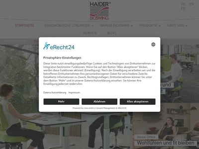 Website von HAIDER BIOSWING GmbH