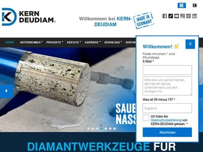 Website von KERN-DEUDIAM Diamantwerkzeuge und Maschinen GmbH