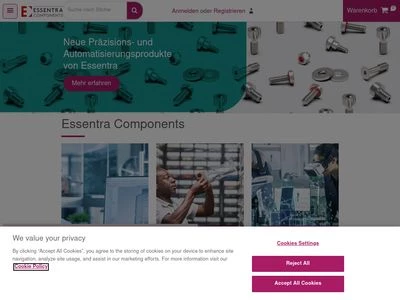 Website von Essentra Components GmbH