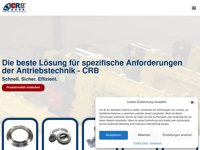 Website von CRB Antriebstechnik GmbH