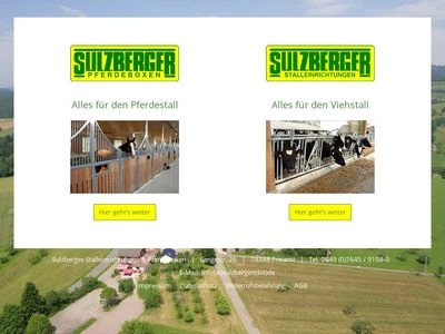 Website von Sulzberger OHG Stalleinrichtungen - Pferdeboxen
