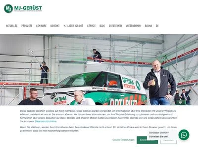Website von MJ-Gerüst GmbH