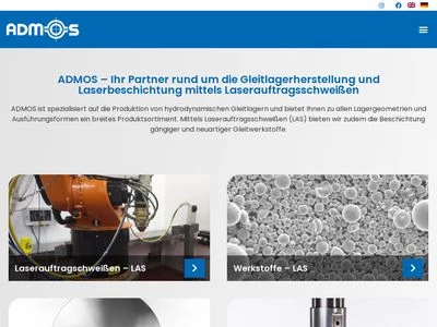 Website von ADMOS Gleitlager GmbH