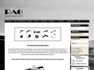 Website von Rapid Autoteile GmbH