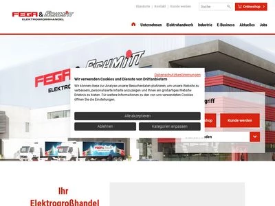 Website von FEGA & Schmitt Elektrogroßhandel GmbH
