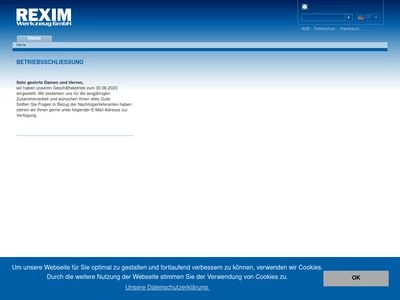 Website von REXIM Werkzeug GmbH