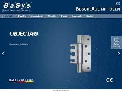 Website von Bartels Systembeschläge GmbH