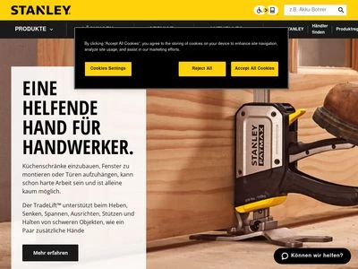 Website von Stanley Black & Decker Deutschland GmbH