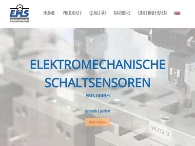 Website von EMS Elektromechanische Schaltsensoren GmbH