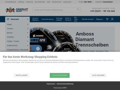 Website von GEMAX Werkzeuge GmbH & Co. KG