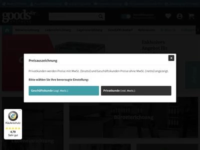 Website von goodsforbusiness GmbH
