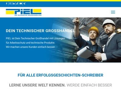 Website von PIEL Die Technische Großhandlung GmbH