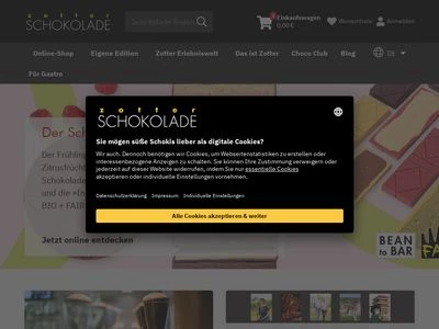 Website von Zotter Schokolade GmbH