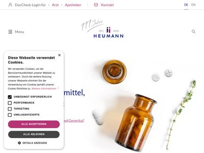 Website von Heumann Pharma GmbH & Co. Generica KG