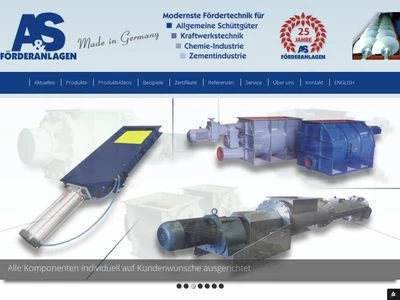 Website von A & S Förderanlagen GmbH
