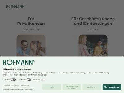 Website von Hofmann Menü-Manufaktur GmbH