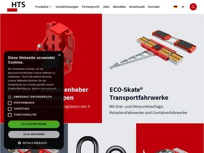 Website von HTS Hydraulische Transportsysteme GmbH