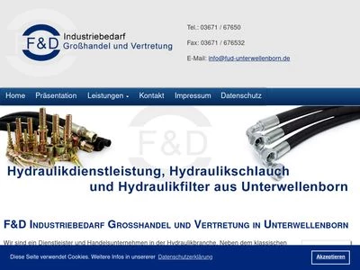 Website von F&D Industriebedarf Großhandel und Vertretung Steffen Franz e.K.