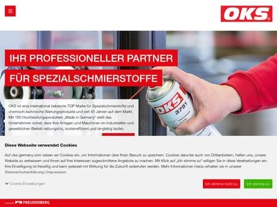 Website von OKS Spezialschmierstoffe GmbH