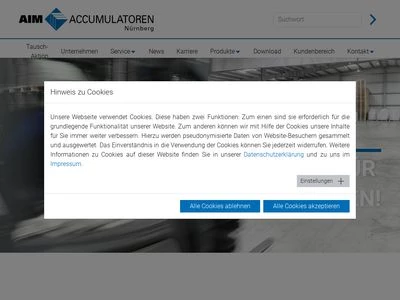 Website von AIM Batterie Vertriebs GmbH