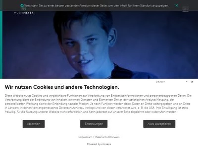 Website von Musik Meyer GmbH