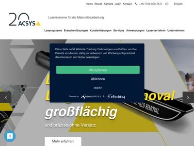 Website von ACSYS Lasertechnik GmbH