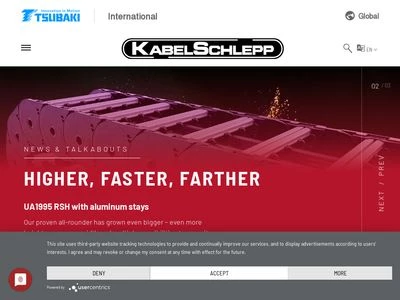 Website von TSUBAKI KABELSCHLEPP GmbH
