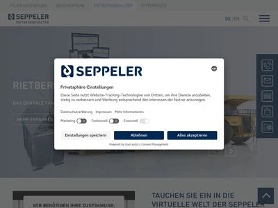 Website von Rietbergwerke GmbH & Co. KG