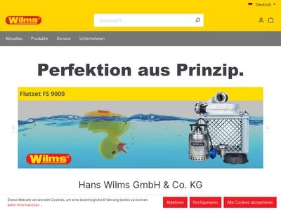 Website von  Hans Wilms GmbH & Co. KG