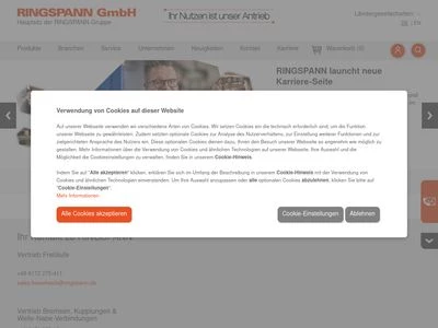 Website von RINGSPANN GmbH