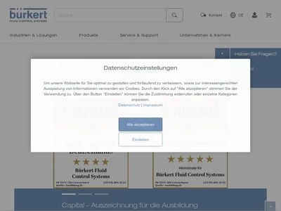 Website von Christian Bürkert GmbH & Co. KG
